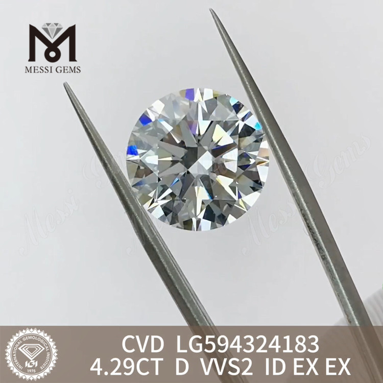4.29CT D VVS2 ID EX EX 4ct cvd diamanter til salg LG594324183丨Messigems
