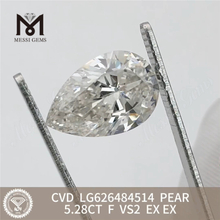 5.28CT F VS2 Pære IGI-certificerede diamanter CVD LG626484514丨Messigems