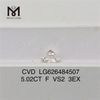 5.02CT F VS2 3EX IGI-certificerede løse diamanter CVD LG626484507丨Messigems