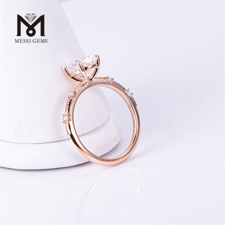 2 karat rosa guld lab diamant oval diamantring til salg