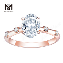 brugerdefineret bryllup rose guld ring IGI laboratoriedyrket oval diamantring
