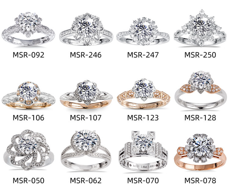 Nyt design kvinde mode fest smykker halo bryllup diamant ring