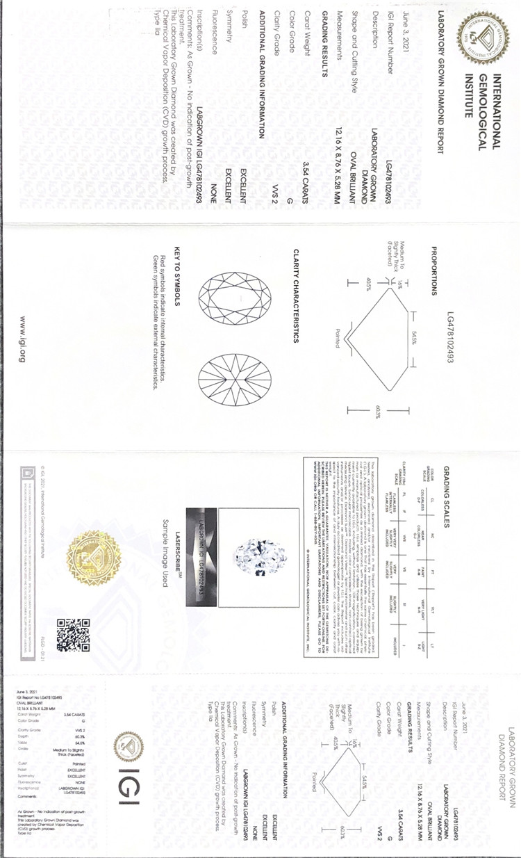 laboratoriedyrket diamant IGI-certificeret