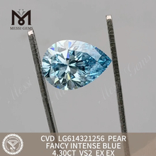 4.30CT PEAR bedst simulerede diamant VS2 FANCY INTENSE BLUE丨Messigems CVD LG614321256 