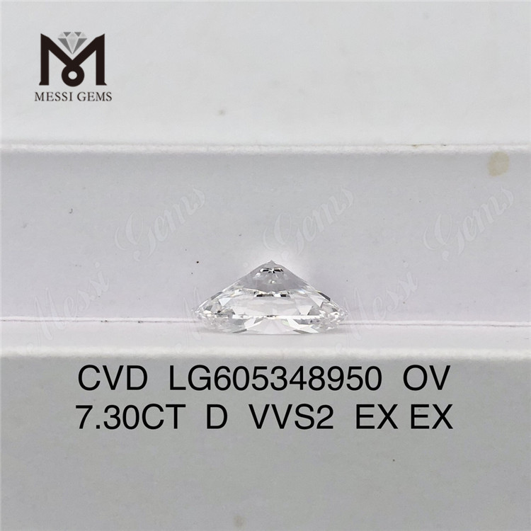 7.30CT Diamond Lab OV VVS2 D farve CVD LG605348950丨Messigems