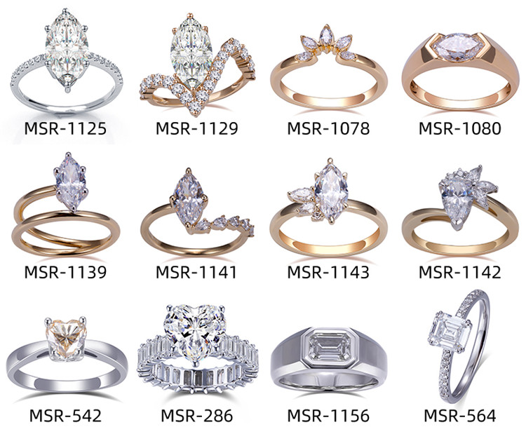 5 sten 14k laboratoriedyrket diamant marquise ring til salg