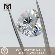 8.08ct F VVS2 Ex Hs Hjerteform CVD Fabricated Diamonds LG577388541 丨 Messigems