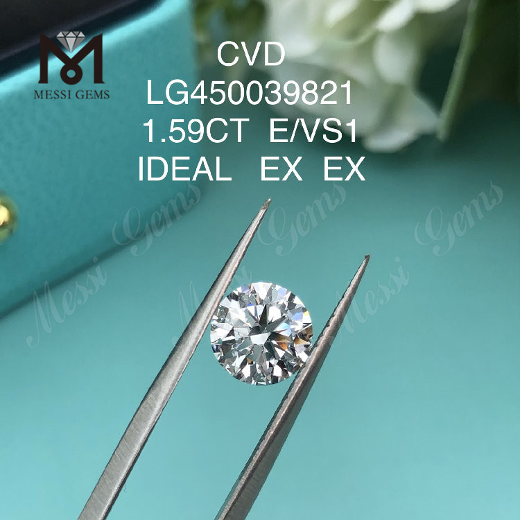 1,59 karat E VS1 rund IDEL CUT lab skabt diamant CVD