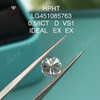HPHT lab diamanter RUND BRILLIANT 0.58ct VS1 D IDEL Cut
