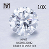 0.81CT D hvid rund VVS2 3EX laboratoriedyrket diamant