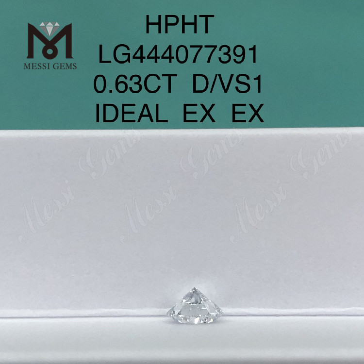 0,63 karat D VS1 rund IDEAL Cut Grade laboratorievækstdiamant
