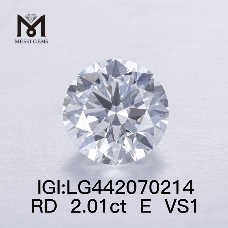 2,01 karat E VS1 Rund laboratoriedyrket diamant 3EX