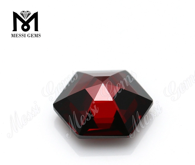 syntetiske zirkon diamant sekskantede sten sten i granat farve 