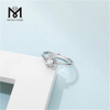 Messi Gems enkelt 1 karat moissanite diamant lækker 925 sterling sølv ring