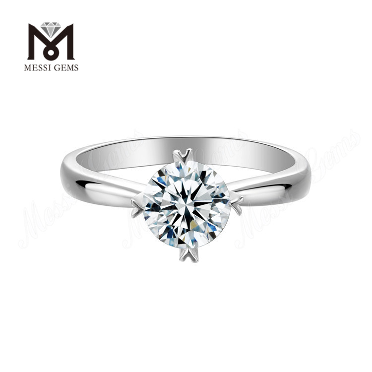 Messi Gems 1 karat D farve moissanite diamantbryllup 925 sterling sølv ringe til kvinder
