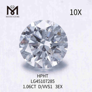 1.06ct hvid D/VVS1 RD løs løsdyrket diamant 3EX