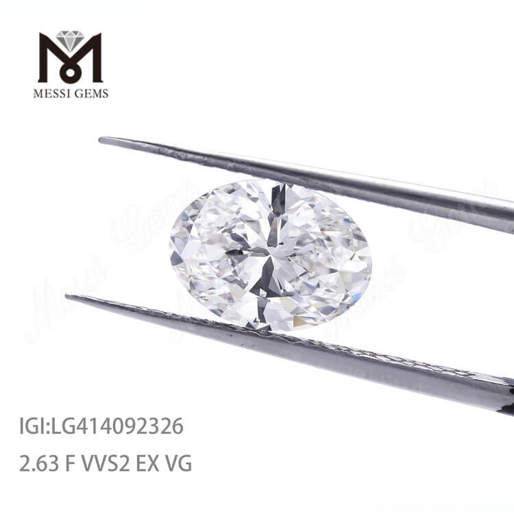 2.63ct VVS2 F EX laboratoriedyrket diamant OVAL cvd diamanter til salg