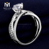 nyeste design twist 14k guld solid moissanite diamant vielsesring til kvinder
