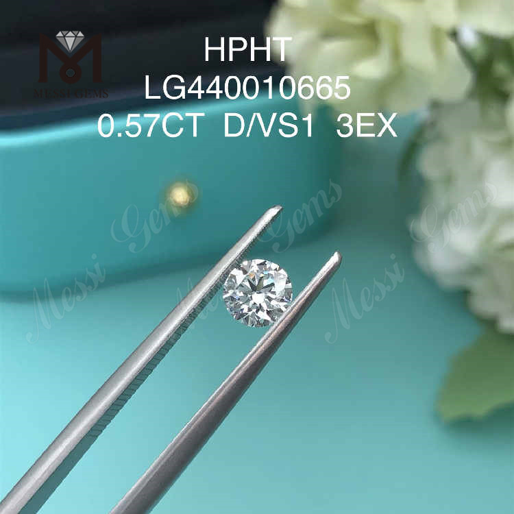 0.57CT rund laboratoriedyrket diamant 3EX løse syntetiske diamanter til salg