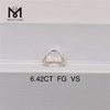 6.42ct FG VS princess cut største laboratoriedyrkede diamant hurtig forsendelse