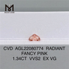 1.34CT FANCY PINK VVS2 EX VG RADIANT laboratoriediamant CVD AGL22080774