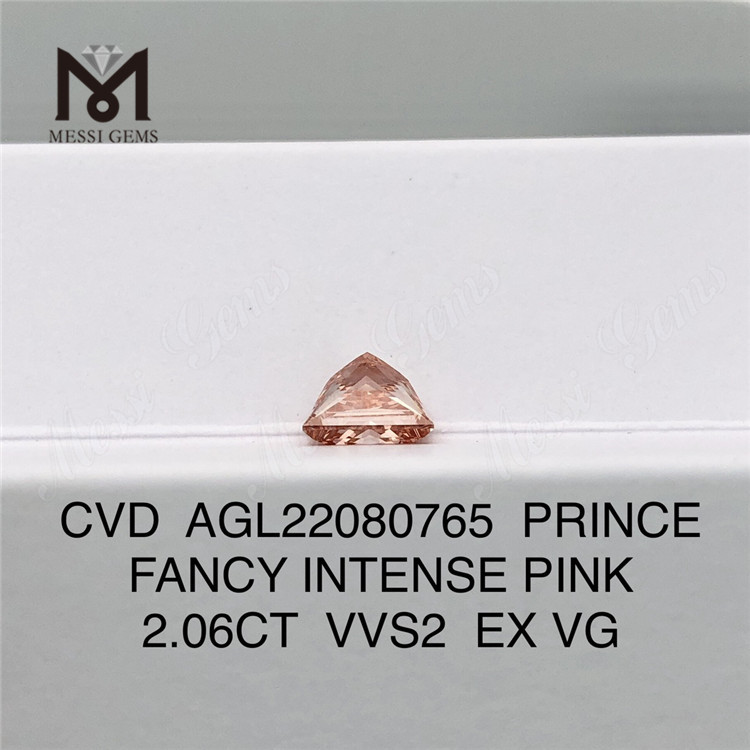 2.06CT CVD diamant PRINCE FANCY PINK VVS2 EX VG diamant AGL22080765 