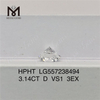 3.14CT D VS1 3EX HPHT lab dyrket diamant IGI