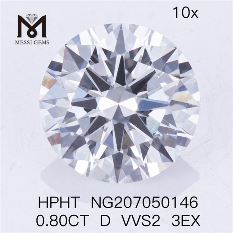 HPHT 0.80CT D VVS2 3EX Rund form Menneskeskabt diamant