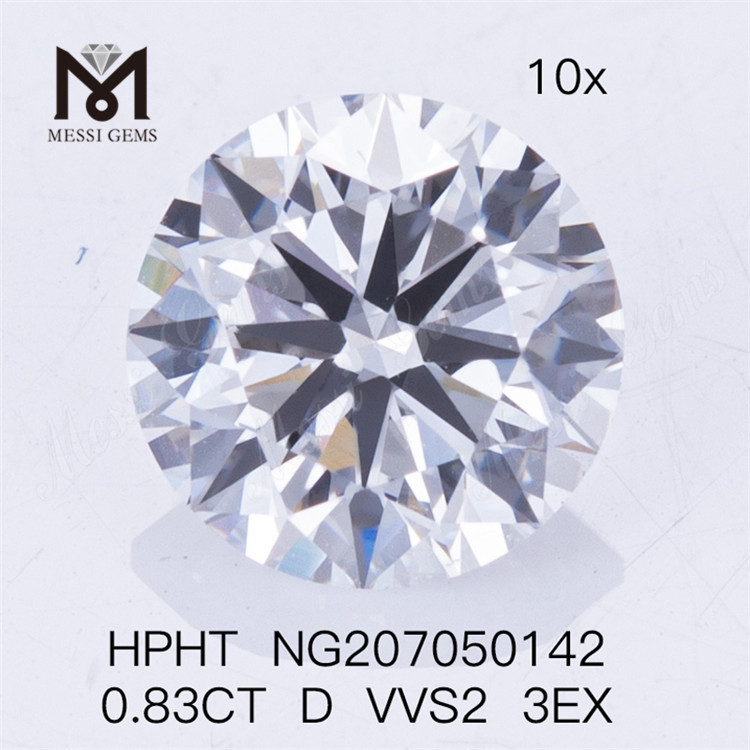HPHT menneskeskabt diamant 0.83CT D VVS2 3EX Lab Diamanter 