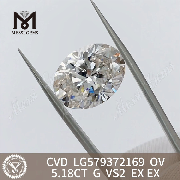 5.18CT OV form G VS2 EX EX laboratorie oval diamant CVD LG579372169
