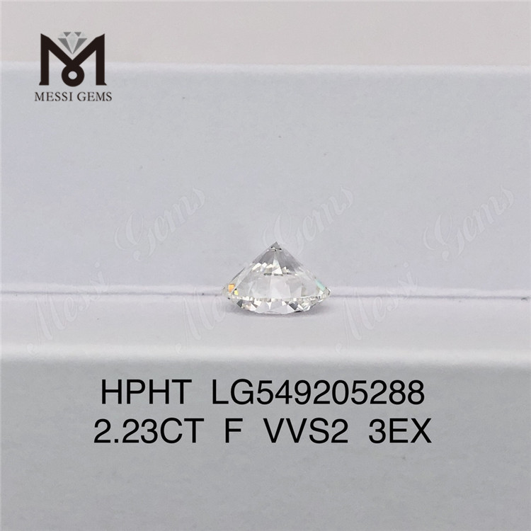 2.23CT F VVS2 3EX laboratoriedyrkede diamantdiamanter Rundslebne HPHT-diamanter