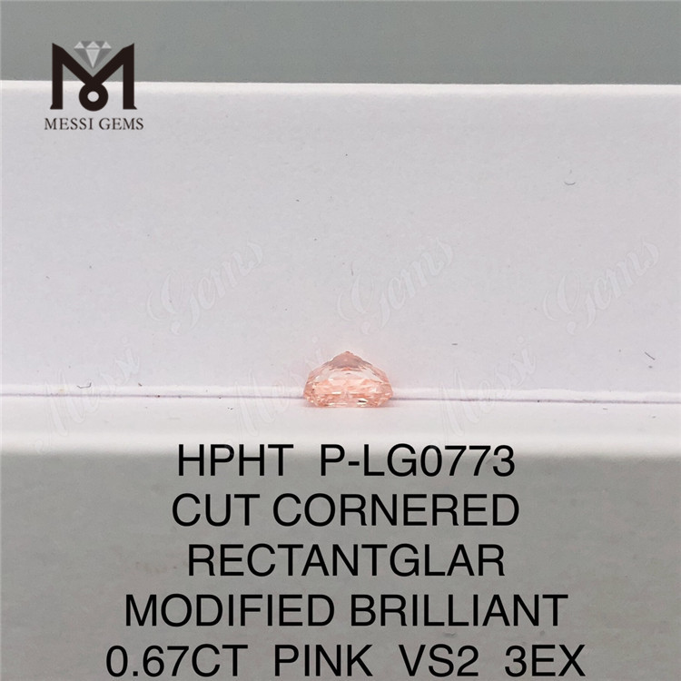 0.67CT HPHT løs PINK VS2 3EX laboratoriedyrket diamant P-LG0773