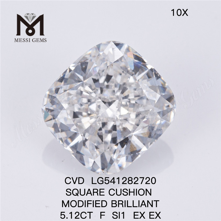 5.12CT F SI1 EX EX MODIFIED Strålende laboratoriedyrket pudeslebet diamant