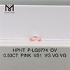 HPHT P-LG0774 OV 0,53CT PINK VS1 VG VG VG laboratoriedyrket diamant
