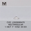 1.18CT RECTANGULAR F VVS2 EX EX CVD Lab Diamonds IGI-certifikat