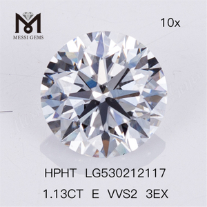 1.13ct E VVS2 3EX rund menneskeskabt diamant 3EX kunstig diamantsten