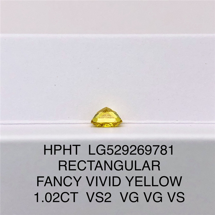 1.02ct VS2 Yellow Lab Diamond RECTANGULAR Lab Grown Diamonds Engros LG529269781
