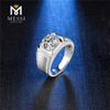 Bryllupsforlovelse 14K 18k guldbelagte 925 Sterling Sølv ringe 2CT 8mm Moissanite Man Ring