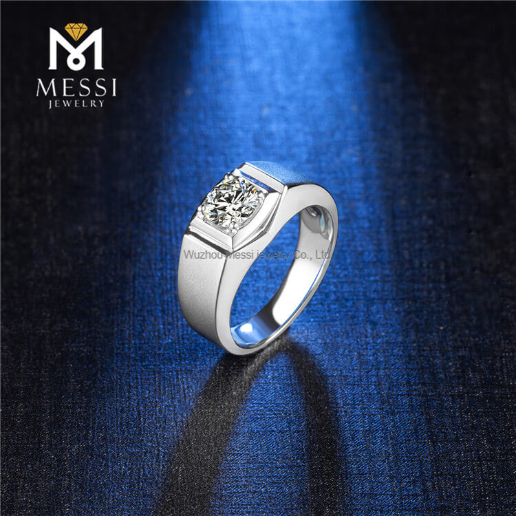 engrospris 925 sterling sølv ring moissanite sølv smykker mand ringe til mænd