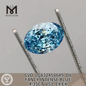 4.35CT VS1 CVD OV diamantlaboratorier. FANCY INTENSE BLUE LG632458649丨Messigems