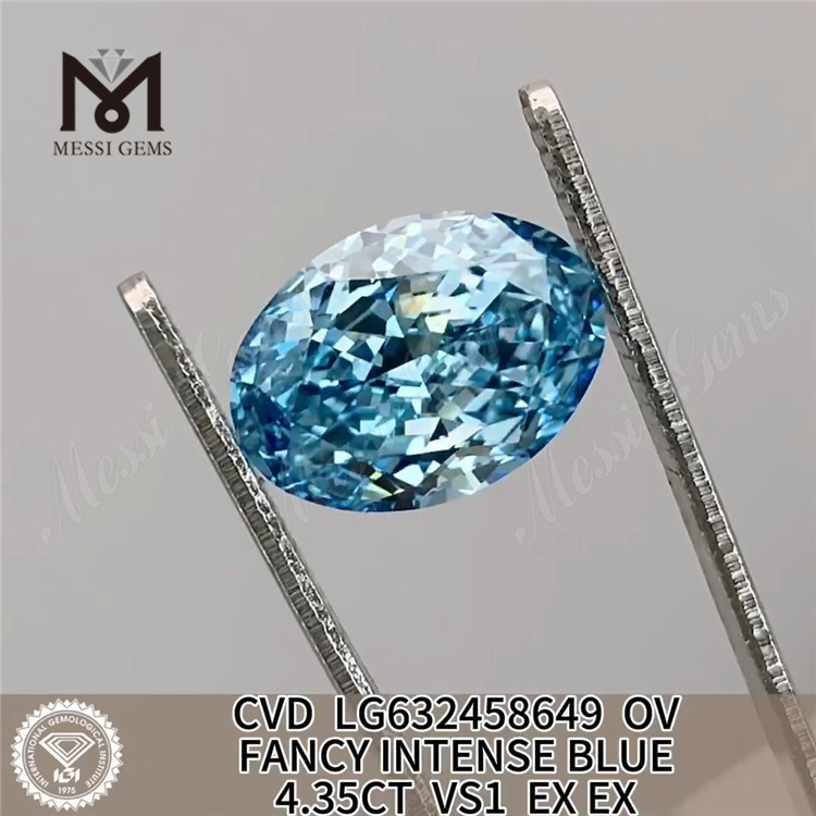 4.35CT VS1 CVD OV diamantlaboratorier. FANCY INTENSE BLUE LG632458649丨Messigems