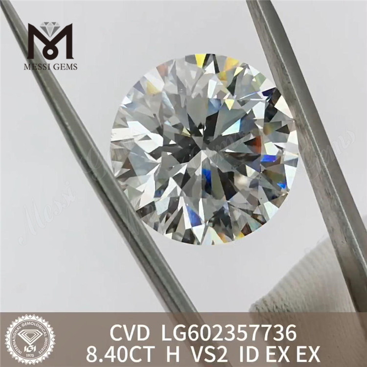 8.40CT H VS2 ID EX EX Cvd Synthetic Diamond LG602357736 Spar på Sparkle丨Messigems