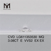 3,08 karat laboratoriediamanter E VVS2 MQ CVD IGI Certified Sparkle丨Messigems LG611353530