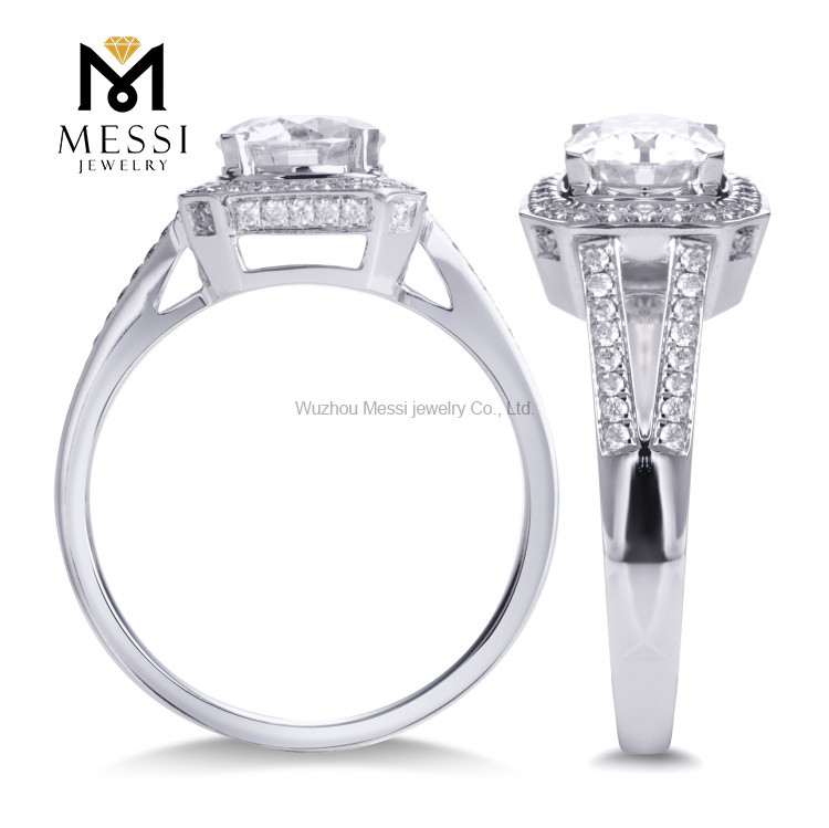 14 18 karat guld halo cut forlovelsesringe Hvidguld smykker Damegave Bedst sælgende klassikere Design 
