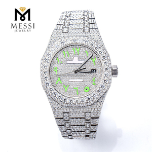 Luksus og funklende Moissanite Iced Out Watch Special Text Mars