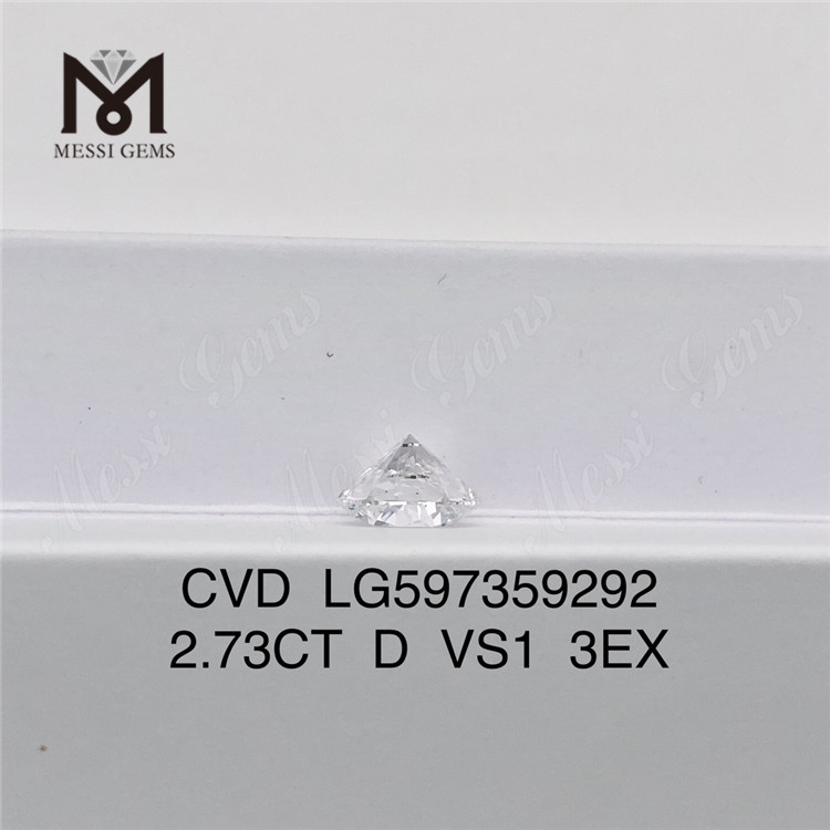 2,73 karat igi-certificerede diamanter D VS1 3EX højkvalitets CVD-diamanter LG597359292丨Messigems