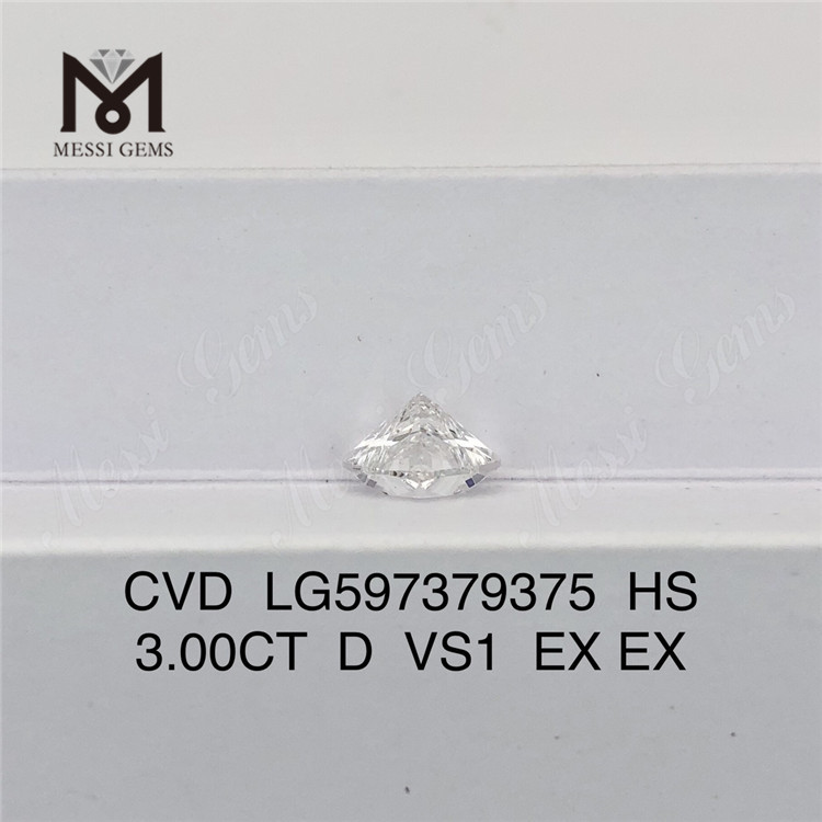 3.00CT D VS1 EX EX Udforsk Premium CVD HS laboratorieskabte diamanter LG597379375丨Messigems