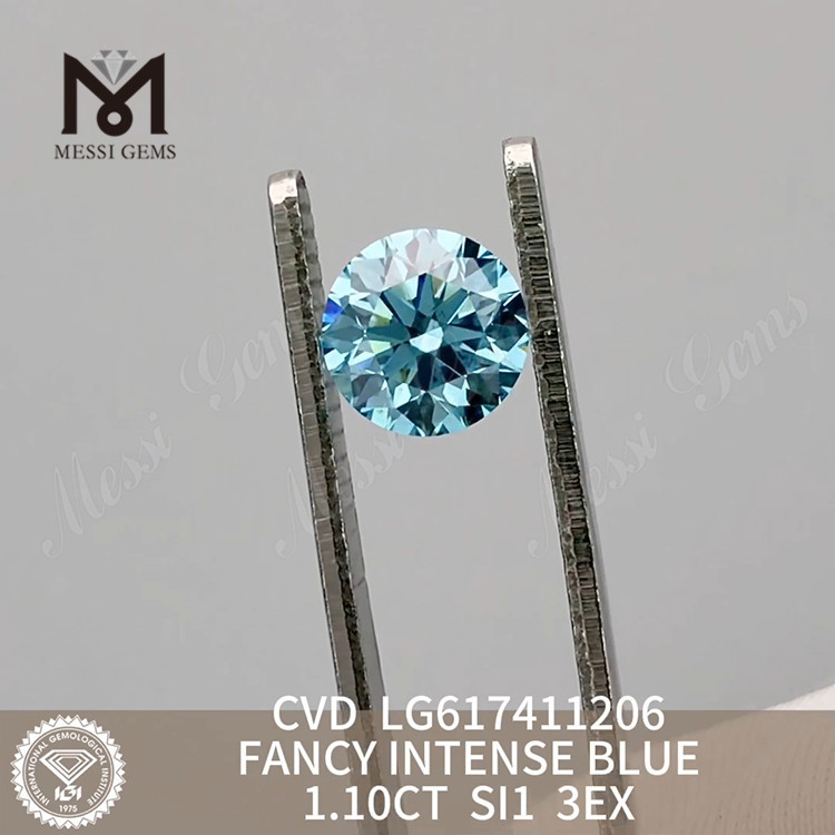 1.10CT SI1 FANCY INTENSE BLUE billigste laboratorieskabte diamanter丨Messigems CVD LG617411206 