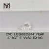 5.18CT pæreskårne simuleret diamant E VVS2 EX VG CVD LG566325974丨Messigems 