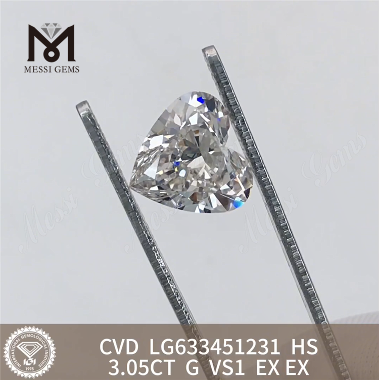 3.05CT G VS1 HS CVD laboratoriefremstillede diamanter engros LG633451231丨Messigems 